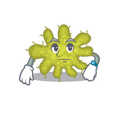 Fototapeta premium Mascot design of bacterium showing waiting gesture