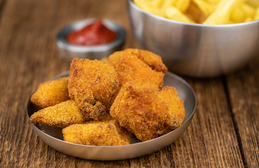 Chicken Nuggets (close-up shot; selective focus)