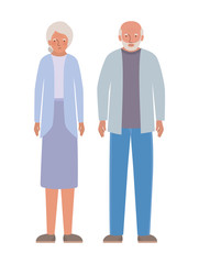 Isolated grandmother and grandfather vector design