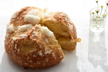 Traditional homemade Croatian Easter cake/ Sweet bread whit sugar- Pinca/ Sirnica