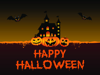 Happy Halloween card - vector Illustration
