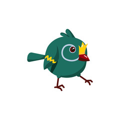 Cute cartoon Bird. Vector illustration isolated on white background.