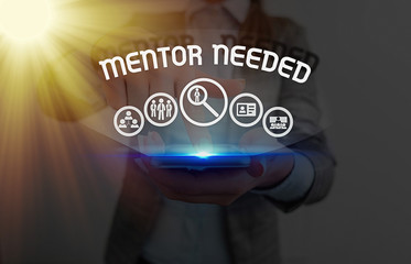 Conceptual hand writing showing Mentor Needed. Concept meaning wanted help for more experienced or...