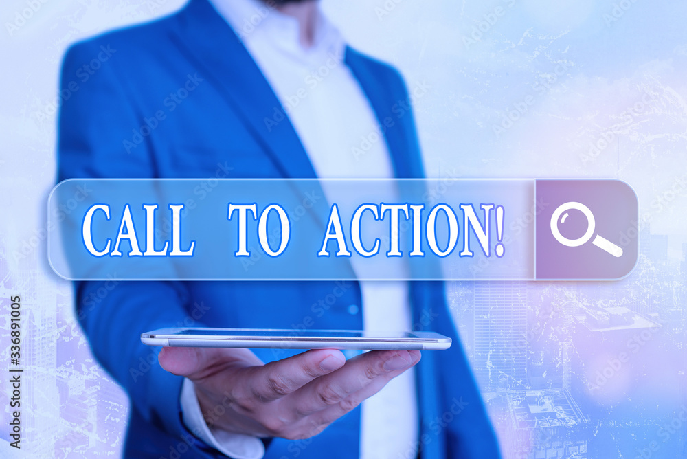 Poster text sign showing call to action. business photo showcasing exhortation do something in order achiev