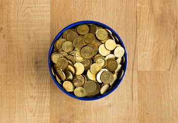 bowl of gold coin