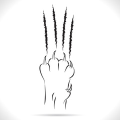 vector, trace of cat claws of a predator.