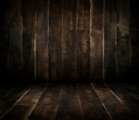 Wooden wall and floor