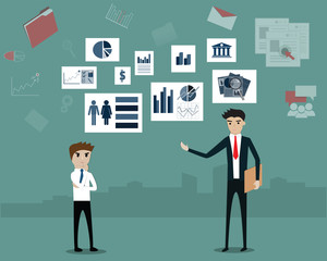 Flat design concept with private wealth advisor,Business successful concept,vector illustration