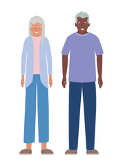 Isolated grandmother and grandfather vector design