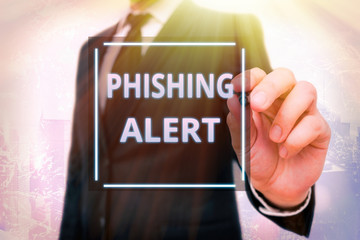 Word writing text Phishing Alert. Business photo showcasing aware to fraudulent attempt to obtain...