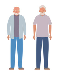 Isolated grandfathers avatars vector design
