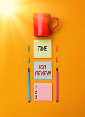 Handwriting text writing Time For Review. Conceptual photo review of a system or situation in its...