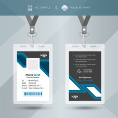 Naklejka premium Abstract & Creative Id Card Design Vector Template. Mordrn Identity badge Template.