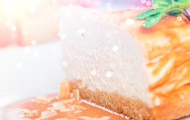 Delicious beautiful fresh dessert on the plate