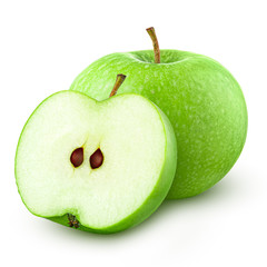 Green apple. Isolated on white background