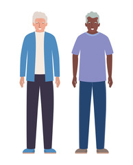 Isolated grandfathers avatars vector design