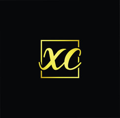 Minimal elegant monogram art logo. Outstanding professional trendy awesome artistic XC CX initial based Alphabet icon logo. Premium Business logo gold color on black background