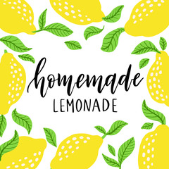 Lemonade logo for poster, card, quote, print, packaging, badges