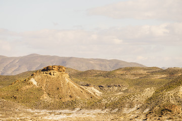 View of the Tabernas desert in Spain