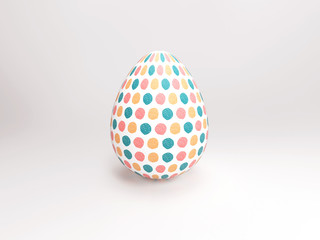 3d colorful easter egg on white