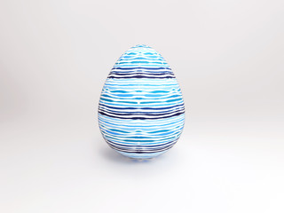3d colorful easter egg on white