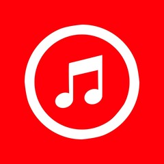 music icon red isolated