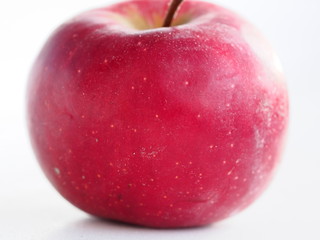 red Apple with a twig, macro