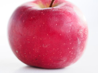 red Apple with a twig, macro