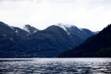 Neets Bay, Alaska / USA - August 18, 2019: Neets Bay coastline landscape, Neets Bay, Alaska, USA