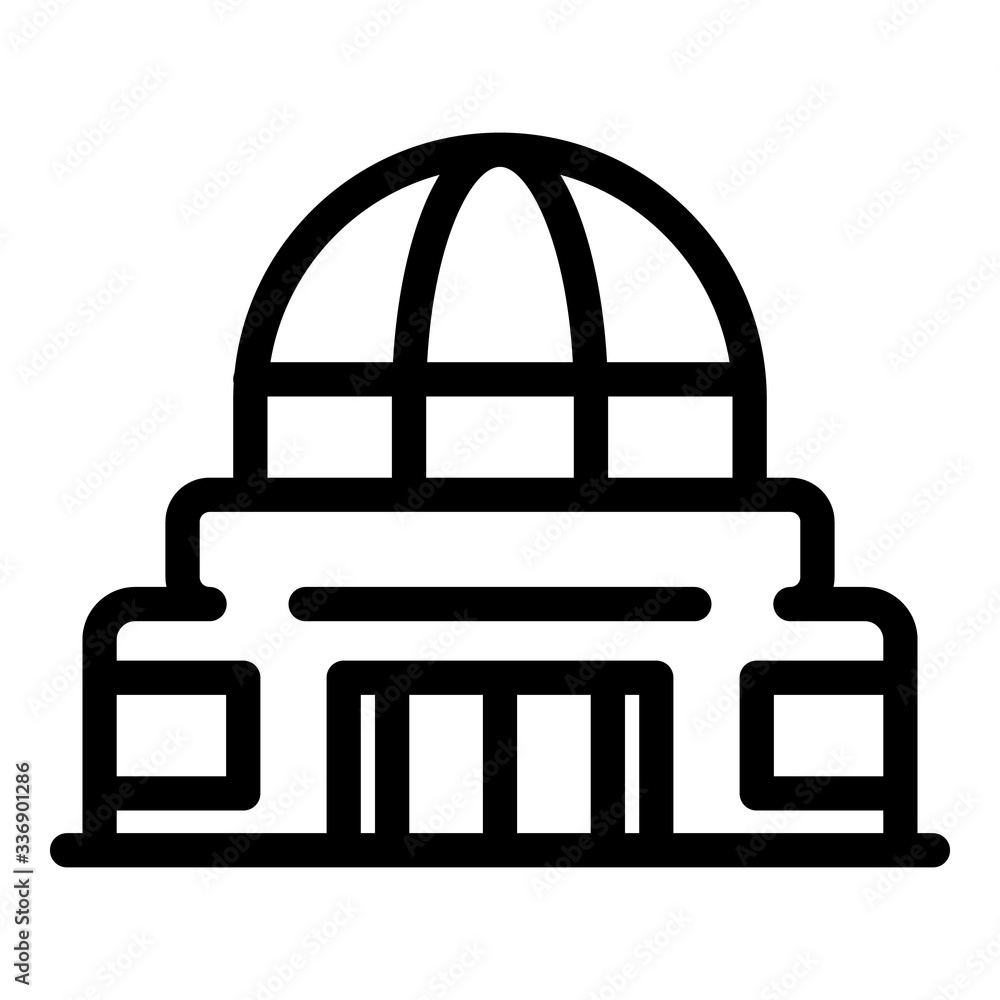 Poster astronomy planetarium icon. outline astronomy planetarium vector icon for web design isolated on whi