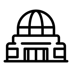 Astronomy planetarium icon. Outline astronomy planetarium vector icon for web design isolated on white background