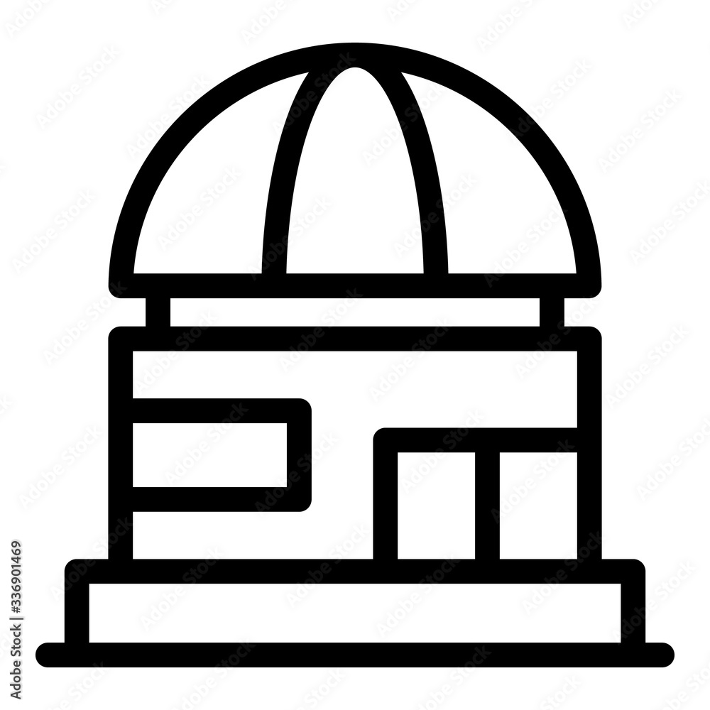 Poster science planetarium icon. outline science planetarium vector icon for web design isolated on white b