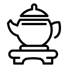 Tea pot icon. Outline tea pot vector icon for web design isolated on white background