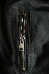 black leather texture with
and metallic zipper for clothing