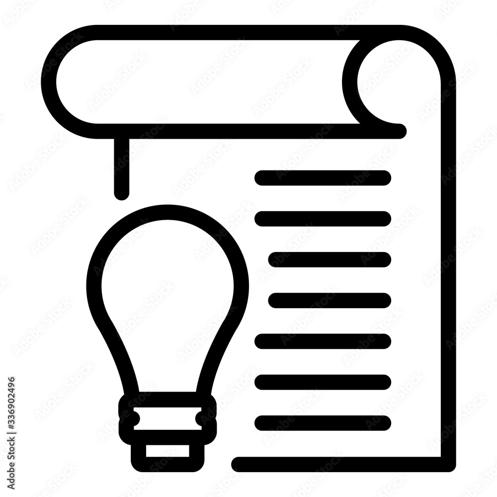 Poster light bulb idea report icon. outline light bulb idea report vector icon for web design isolated on w