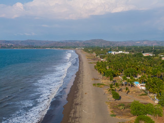 Beautiful view of the empty beach due to the quarantine for Covid 19 in Costa Rica