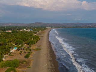 Beautiful view of the empty beach due to the quarantine for Covid 19 in Costa Rica
