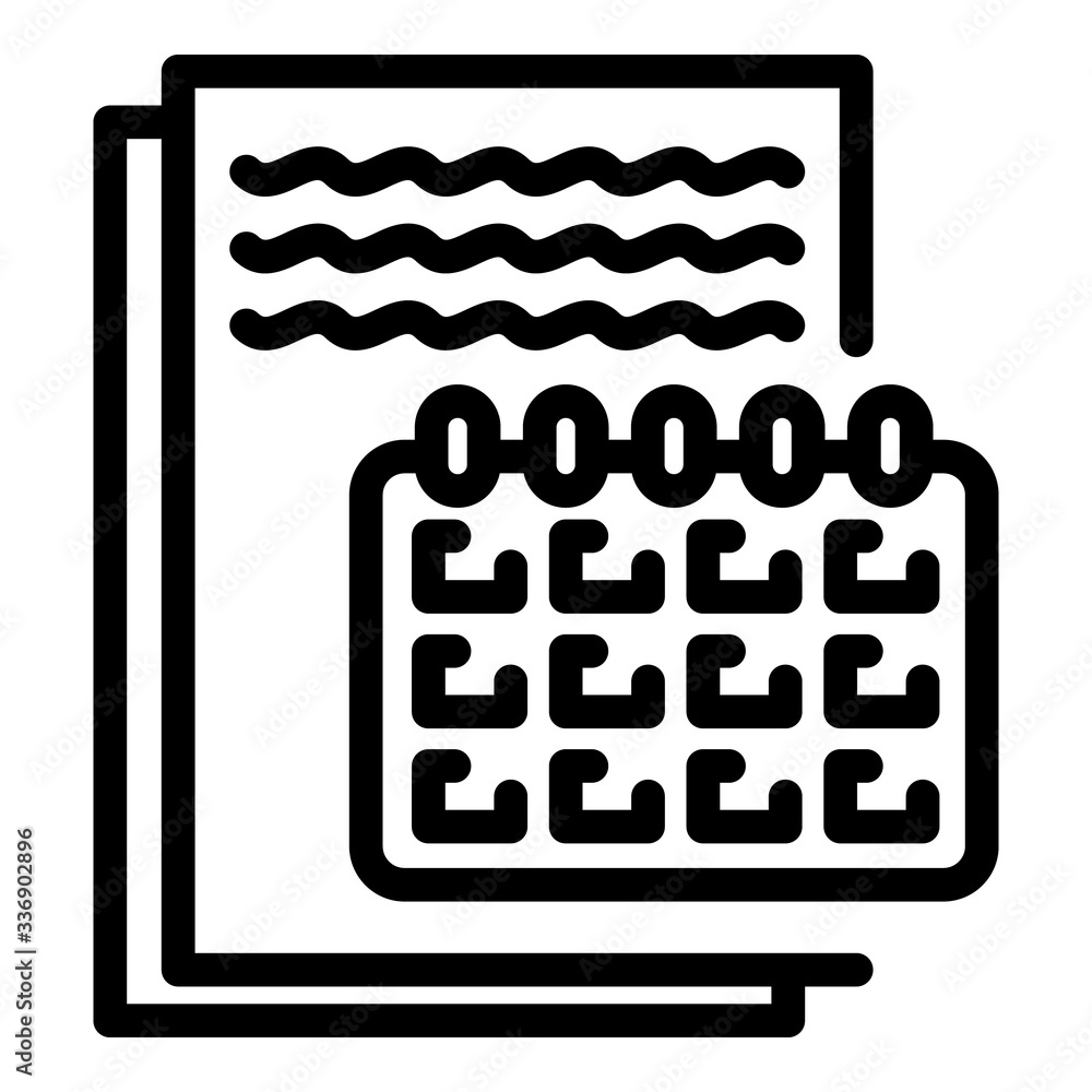 Poster calendar report icon. outline calendar report vector icon for web design isolated on white backgroun