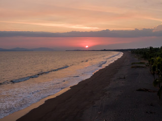 Beautiful view of the empty beach due to the quarantine for Covid 19 in Costa Rica