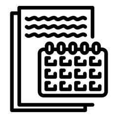 Calendar report icon. Outline calendar report vector icon for web design isolated on white background