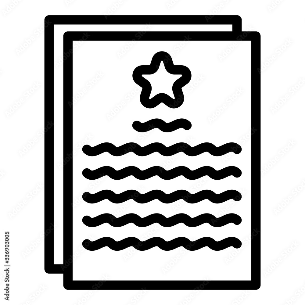 Poster contact report icon. outline contact report vector icon for web design isolated on white background