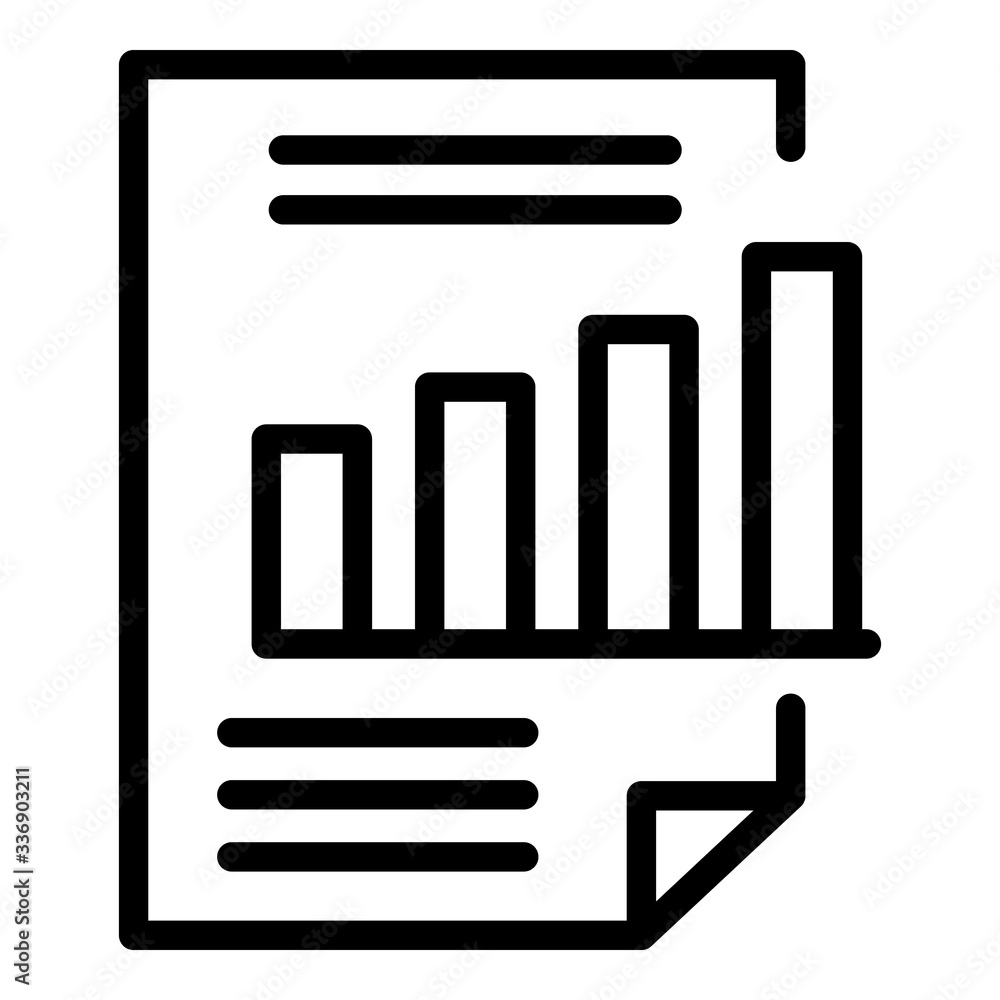 Poster graph chart report icon. outline graph chart report vector icon for web design isolated on white bac