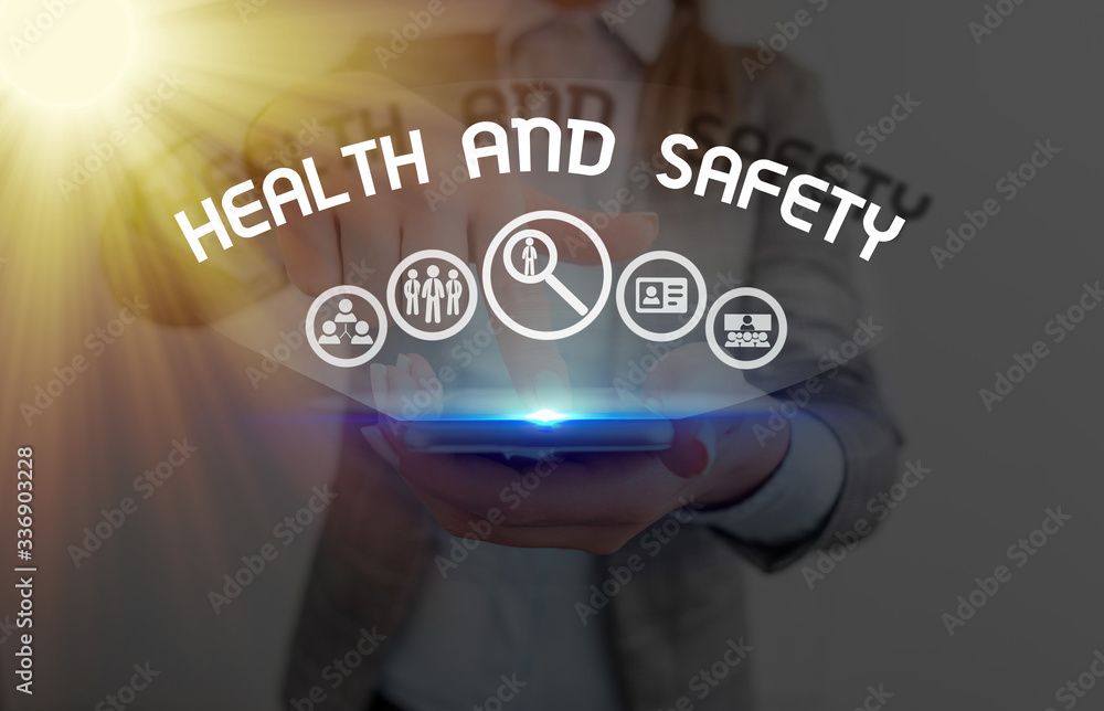 Poster conceptual hand writing showing health and safety. concept meaning procedures intended to prevent ac