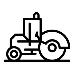 Builder road roller icon. Outline builder road roller vector icon for web design isolated on white background