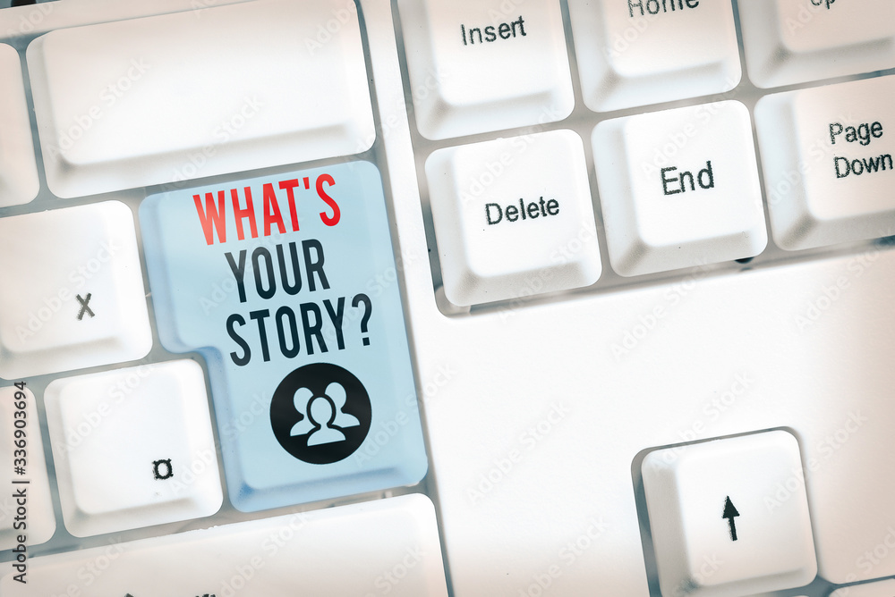 Poster conceptual hand writing showing what is your story question. concept meaning being asked by someone 