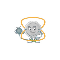 A dedicated Doctor N95 mask Cartoon character with stethoscope