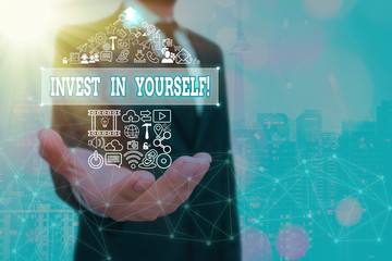 Word writing text Invest In Yourself. Business photo showcasing nvesting in a coach or a training...