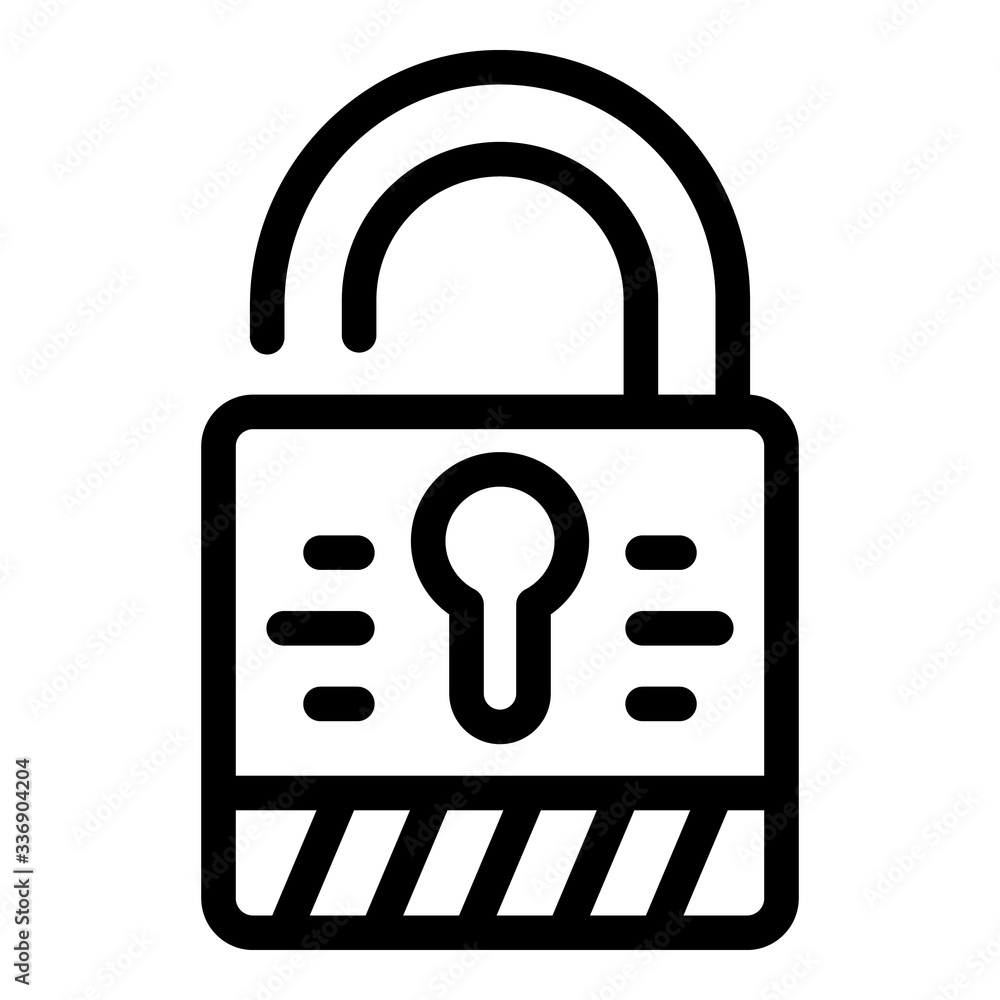 Poster security fraud padlock icon. outline security fraud padlock vector icon for web design isolated on w