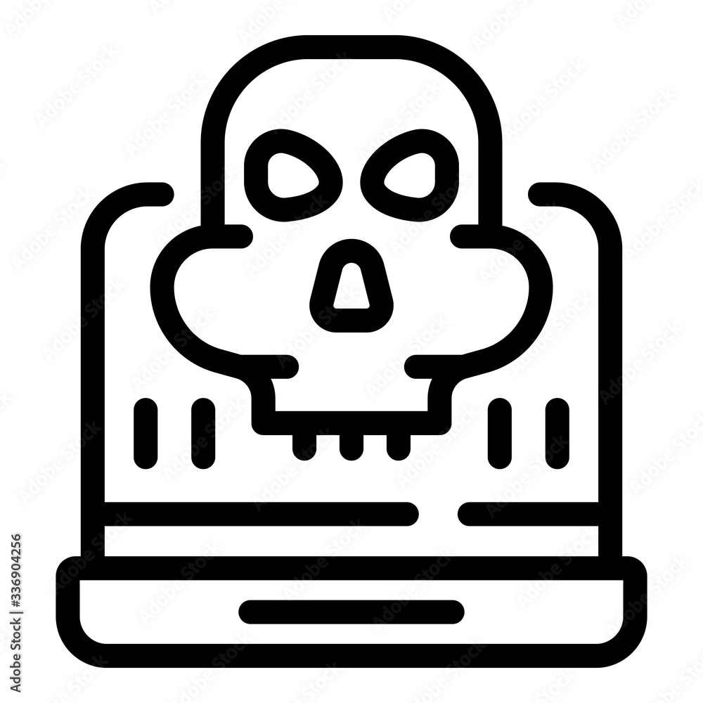 Poster fraud laptop security icon. outline fraud laptop security vector icon for web design isolated on whi