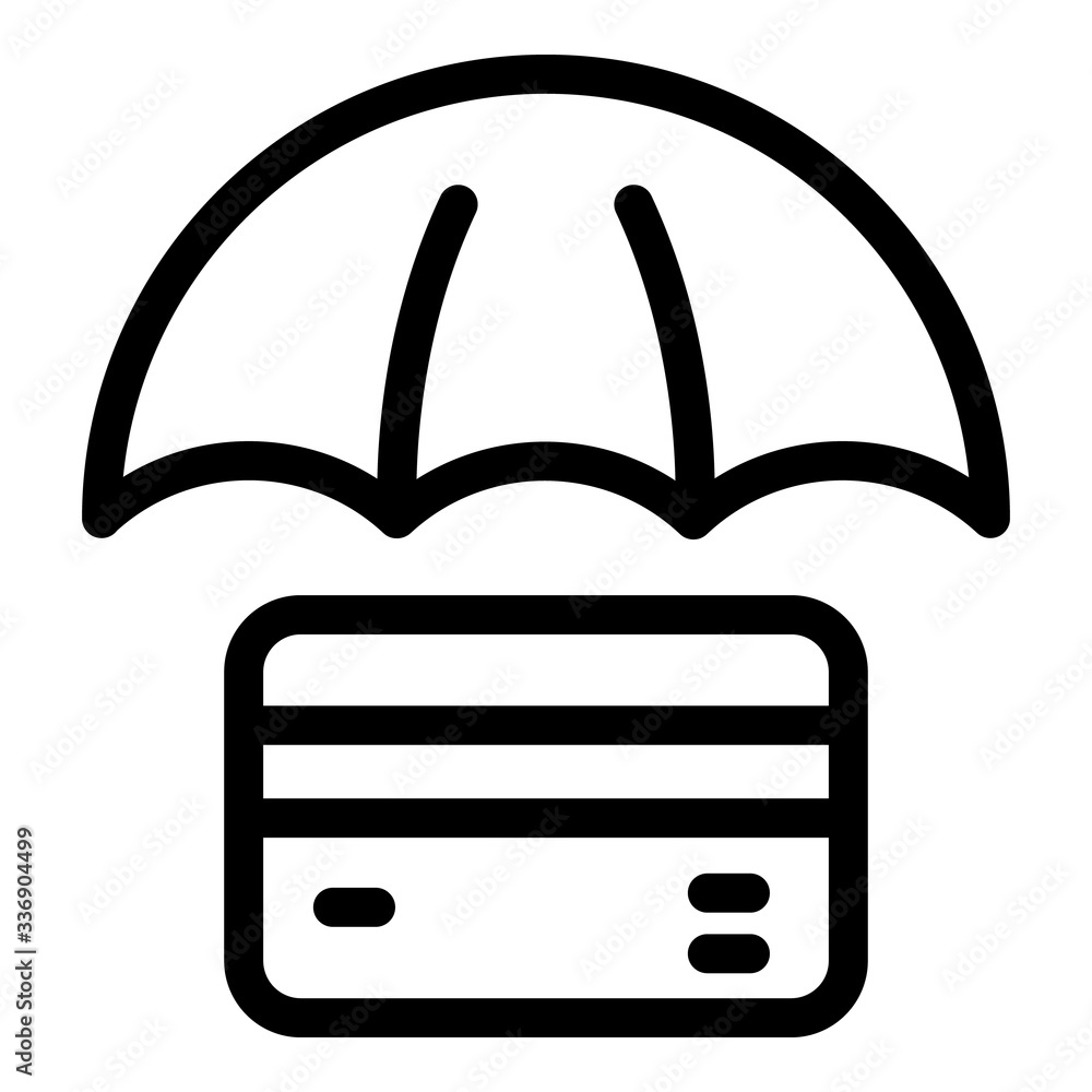 Poster protected bank card icon. outline protected bank card vector icon for web design isolated on white b